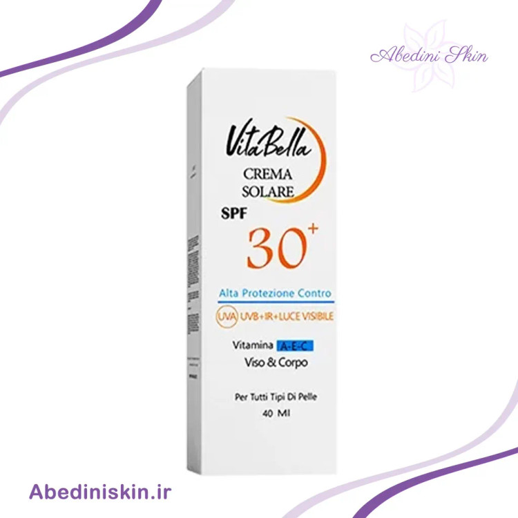 کرم ضد آفتاب spf۳۰ بی رنگ حجم ۴۰ میل ویتابلا